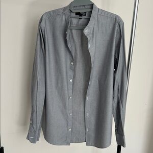 Murano Men's Black and White Button Down Shirt